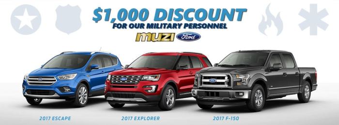 Does ford give military discounts on service