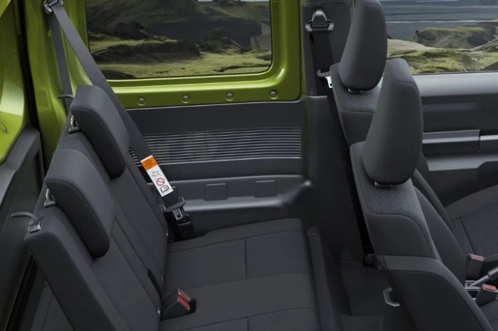 Jimny seats suzuki rear folding split function feature