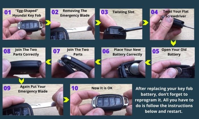 Where is the battery in a hyundai key fob
